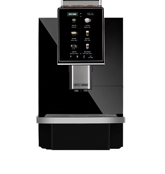 Coffee Format ATLAS W2L — czarny ekspres do kawy, widok z przodu
