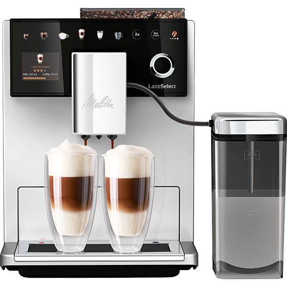 Melitta® LatteSelect® – frosted black F63/0-212 / srebrno-czarny F63/0-211