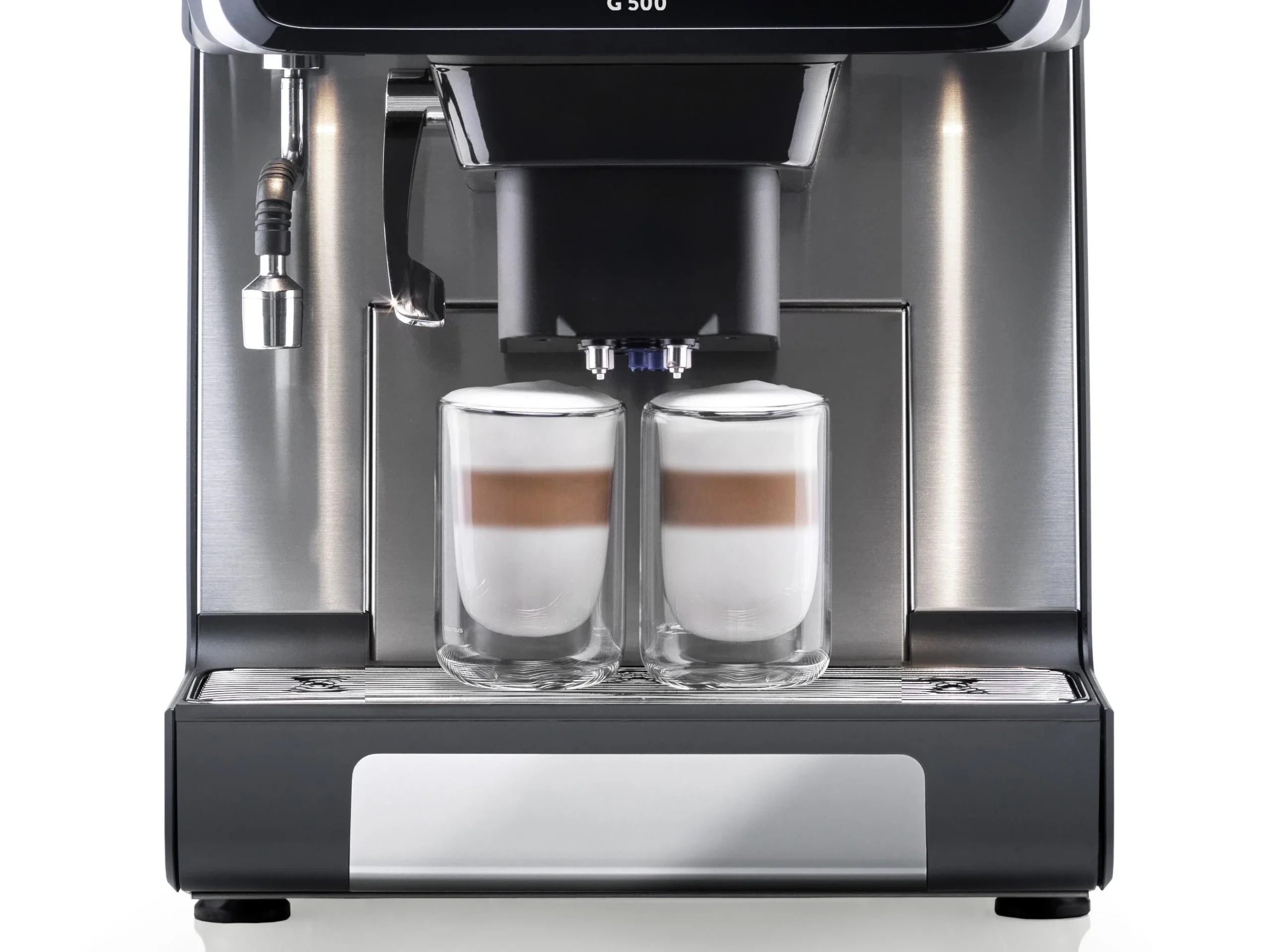 Gaggia G500 — przygotowanie dwóch napojów mlecznych