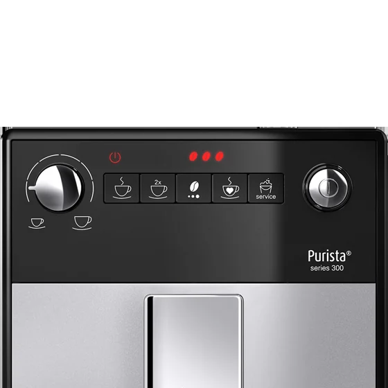 Melitta Purista — przyciski wyboru i zapis ulubionej kawy
